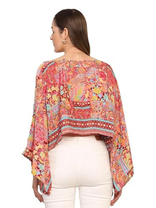 KE KANHA EXPORTS top Stylish Women Tops Multi-Neck Option-Round,v-Neck,Boat Neck Loose fit Variety of Sleeves Tops Boho Floral Western top fit to All Women Shape