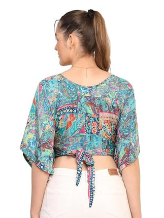 KE KANHA EXPORTS top Stylish Women Tops Multi-Neck Option-Round,v-Neck,Boat Neck Loose fit Variety of Sleeves Tops Boho Floral Western top fit to All Women Shape