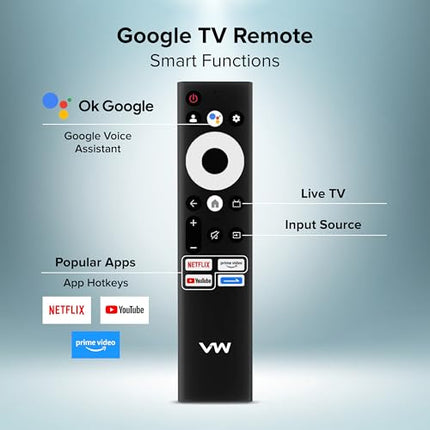 VW 80 cm (32 inches) Pro Series HD Ready Smart QLED Google TV VW32GQ1 (Black) 