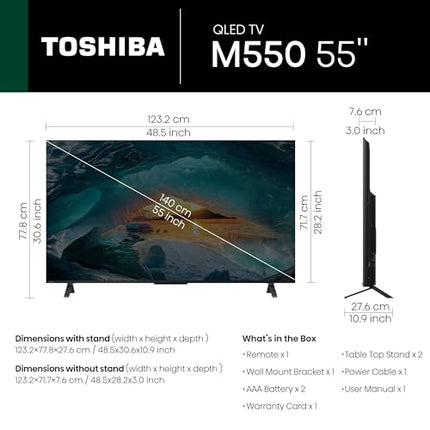 TOSHIBA 139 cm (55 inches) M550MP Series 4K Ultra HD Smart QLED Google TV 55M550MP (Black) 