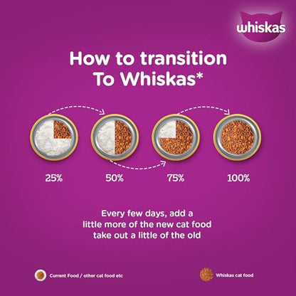 Whiskas Adult (1+ Years) Dry Cat Food, Mackerel Flavour, 480 g, Contains 41 Essential Nutrients, Complete & Balanced Nutrition for Adult Cats