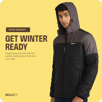 Boldfit Jacket For Men Winter Wear Puffer Jacket For Men Monsoon Winter Wear for men Men Hooded Winter Jackets For Men Padded Bomber Jacket For Men Full Sleeve Mens Jacket Winter Mens jacket Man