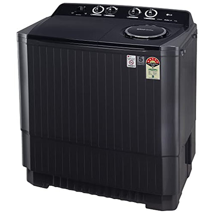 LG 11 Kg 5 Star Wind Jet Dry Rat Away Technology Semi-Automatic Top Loading Washing Machine (P1155SKAZ, Roller Jet Pulsator, Punch + 3, Middle Black) 