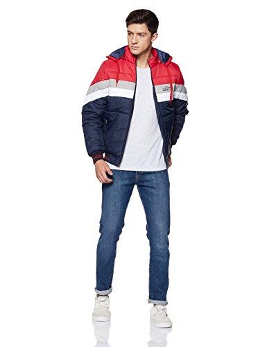 Men's Regular Fit Quilted Bomber Jacket with Detachable Hood - Winter Warm, Insulated Lining, Ribbed Cuffs, and Stylish Design