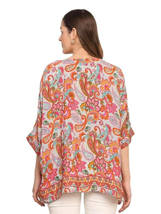 KE KANHA EXPORTS top Stylish Women Tops Multi-Neck Option-Round,v-Neck,Boat Neck Loose fit Variety of Sleeves Tops Boho Floral Western top fit to All Women Shape