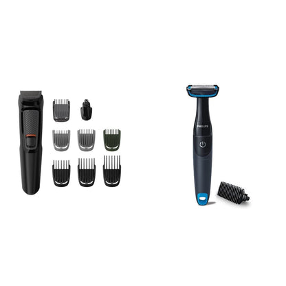 Philips India's No.1 Men's Trimmer | Self Sharpening Blades | Single Stroke Grooming I 9 in1 Face, Nose and Body I 3 year warranty | Powerful motor | No Oil Needed I 60 min runtime I MG3710/65