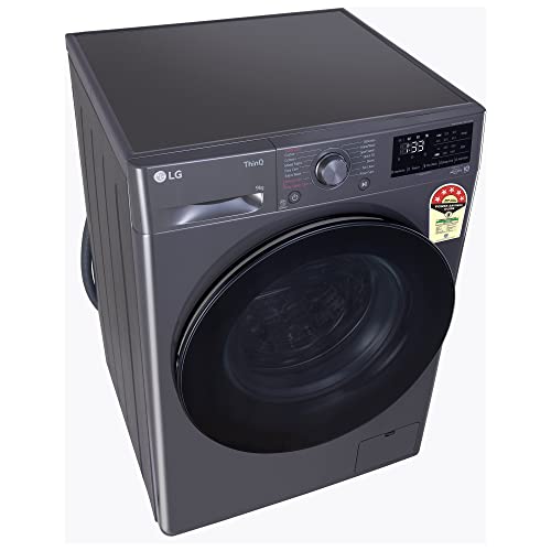 LG 7 Kg, 5 Star, Direct Drive Technology, Steam Wash, 6 Motion DD, Smart Diagnosis, Fully-Automatic Front Load Washing Machine (FHM1207SDM, Allergy Care, In-Built Heater, Touch Panel, Middle Black)