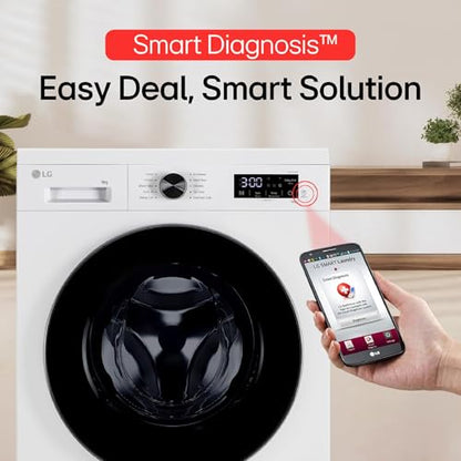 LG 7 Kg, 5 Star, Direct Drive Technology, Steam Wash, 6 Motion DD, Smart Diagnosis, Fully-Automatic Front Load Washing Machine (FHM1207SDM, Allergy Care, In-Built Heater, Touch Panel, Middle Black)