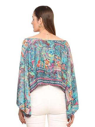 KE KANHA EXPORTS top Stylish Women Tops Multi-Neck Option-Round,v-Neck,Boat Neck Loose fit Variety of Sleeves Tops Boho Floral Western top fit to All Women Shape