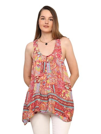 KE KANHA EXPORTS top Stylish Women Tops Multi-Neck Option-Round,v-Neck,Boat Neck Loose fit Variety of Sleeves Tops Boho Floral Western top fit to All Women Shape