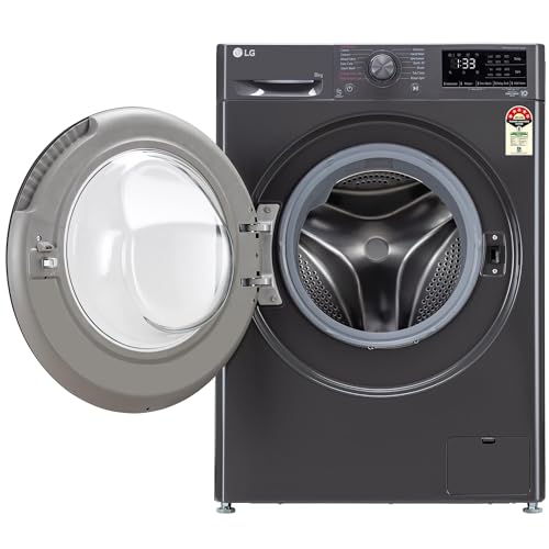 LG 7 Kg, 5 Star, Direct Drive Technology, Steam Wash, 6 Motion DD, Smart Diagnosis, Fully-Automatic Front Load Washing Machine (FHM1207SDM, Allergy Care, In-Built Heater, Touch Panel, Middle Black)