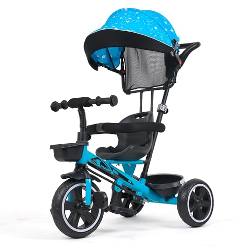 Luusa TFT Hyper 500 PRO Canopy/Plug N Play Trike/Baby Tricycle with Parental Control for 1 Years to 4 Years Boys/Girls/Carrying Capacity Upto 30kgs Proudly Made in India,Pink,Black