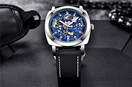 BENYAR Automatic Mechanical Skeleton Leather Strap Men's Watch