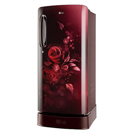 LG 185 L 5 Star Inverter Direct-Cool Single Door Refrigerator (GL-D201APZU, Shiny Steel, Base stand with drawer)