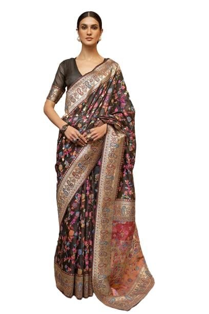 SWORNOF Womens Kanjivaram Banarasi Silk Saree Kanchipuram Patola saree