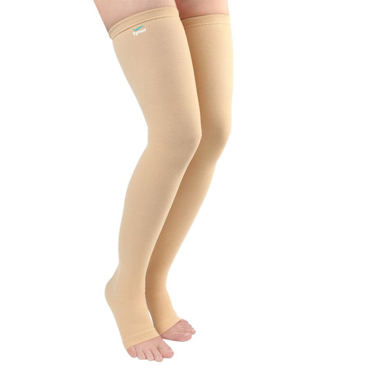 TYNOR Compression Stocking Mid Thigh Classic, Beige, XL, Pack of 2