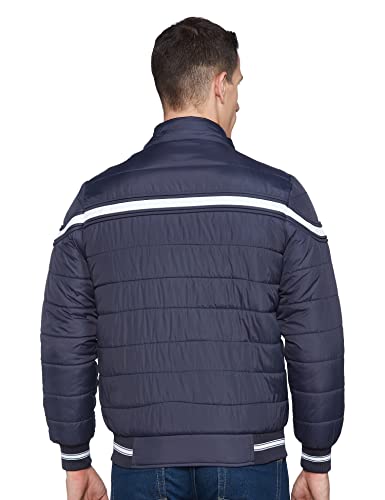 Men's Regular Fit Quilted Bomber Jacket with Detachable Hood - Winter Warm, Insulated Lining, Ribbed Cuffs, and Stylish Design