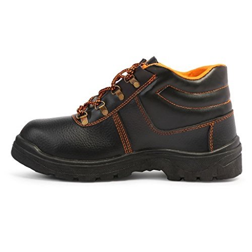 NEOSAFE Spark A5005 PVC Labour Safety Shoes (8, Black)