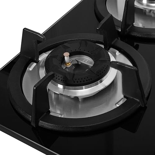 Faber Hob 4 Burner | Auto-Ignition | Spillage Proof | HOB SUPERIA HT764 BR AI | Concealed Chamber | Metal Knobs | Pan Support | Black Glass Finish |5 Yr Warranty on Burner & Glass | 1 Yr comprehensive