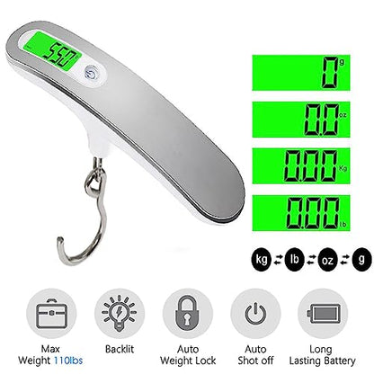 GLUN® Electronic Portable Digital LED Screen Luggage Weighing Scale, 50 kg/110 Lb For Multi-Purpose Use.