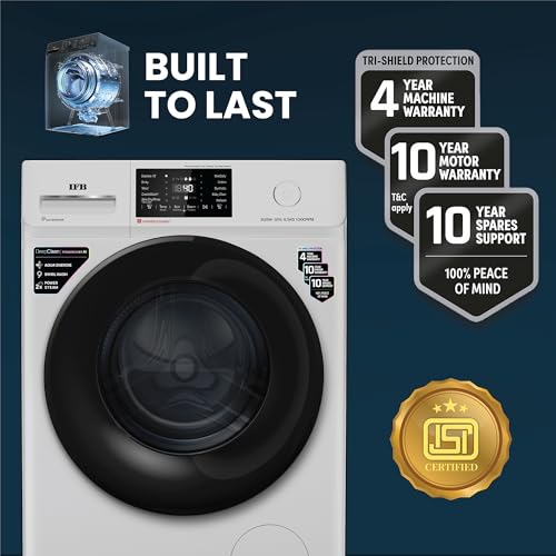 IFB 6.5 Kg 5 Star Powered by AI with 9 Swirl Wash, Fully Automatic Front Load Washing Machine (ELENA GXN 6510, Steam Refresh Program with Eco Inverter, Grey) 