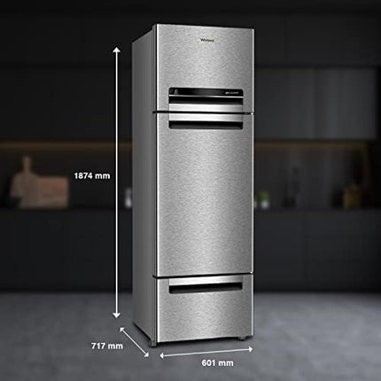 Whirlpool 300 L Frost Free Triple-Door Refrigerator(FP 343D Protton Roy, Alpha Steel) 