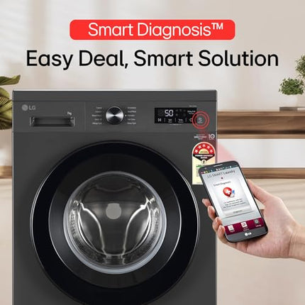 LG 7 Kg, 5 Star, Direct Drive Technology, Steam Wash, 6 Motion DD, Fully-Automatic Front Load Washing Machine (FHB1207Z2M, Allergy Care, In-Built Heater, Touch Panel, 2024 model, Middle Black) 