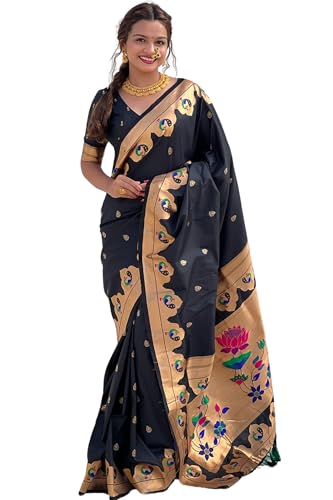 SGF11 Women's Kanjivaram Paithani Pure Soft Silk Saree For Womens With Unstitched Blouse Piece