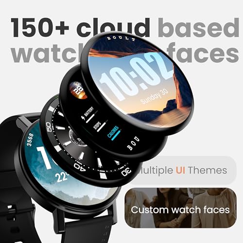 Boult Newly Launched Rover Pro Smart Watch 1.43'' AMOLED, Bluetooth Calling, IP68, Zinc Alloy Frame, 1000 Nits Brightness, AI Voice Assistant, SpO2 Monitoring, 120+ Sports Mode Smartwatch (Regal)