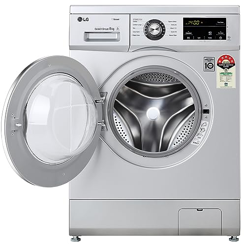 LG 6.5 Kg, 5 Star, Direct Drive Technology, Steam Wash, 6 motion DD, Smart Diagnosis, Fully Automatic Front Load Washing Machine (FHM1065SDW, Allergy Care, In-Built Heater, Touch Panel, White)