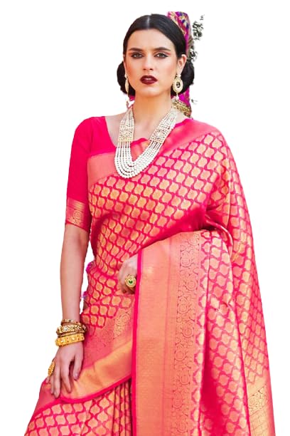 SWORNOF Womens Kanjivaram Banarasi Silk Saree Kanchipuram Patola saree