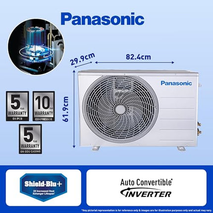 Panasonic 2 Ton 4 Star Wi-Fi Inverter Smart Split AC (Copper Condenser, 7 in 1 Convertible with True AI Mode, 4 Way Swing, PM 0.1 Air Purification Filter, CS/CU-NU24ZKY4W, 2024 Model, White) 