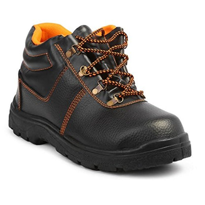 NEOSAFE Spark A5005 PVC Labour Safety Shoes (8, Black)