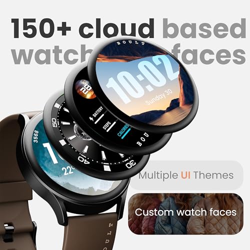 Boult Newly Launched Rover Pro Smart Watch 1.43'' AMOLED, Bluetooth Calling, IP68, Zinc Alloy Frame, 1000 Nits Brightness, AI Voice Assistant, SpO2 Monitoring, 120+ Sports Mode Smartwatch (Regal)