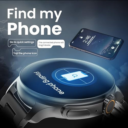 Boult Newly Launched Rover Pro Smart Watch 1.43'' AMOLED, Bluetooth Calling, IP68, Zinc Alloy Frame, 1000 Nits Brightness, AI Voice Assistant, SpO2 Monitoring, 120+ Sports Mode Smartwatch (Regal)