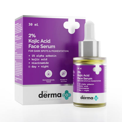 The Derma Co 2% Kojic Acid Face Serum I With 1% Alpha Arbutin & Niacinamide I For Dark Spots & Pigmentation I For All Skin types | 30ml