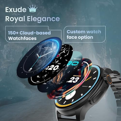 Boult Newly Launched Rover Pro Smart Watch 1.43'' AMOLED, Bluetooth Calling, IP68, Zinc Alloy Frame, 1000 Nits Brightness, AI Voice Assistant, SpO2 Monitoring, 120+ Sports Mode Smartwatch (Regal)