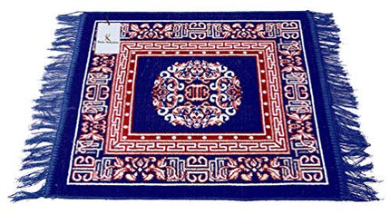 Kuber Industries 4 Pieces Velvet Prayer Mat/Aasan/Pooja Mat/Meditation Mat/Multipurpose Velvet Rug Mat 2 Ft X 2 Ft (Royal Blue) CTKTC33929