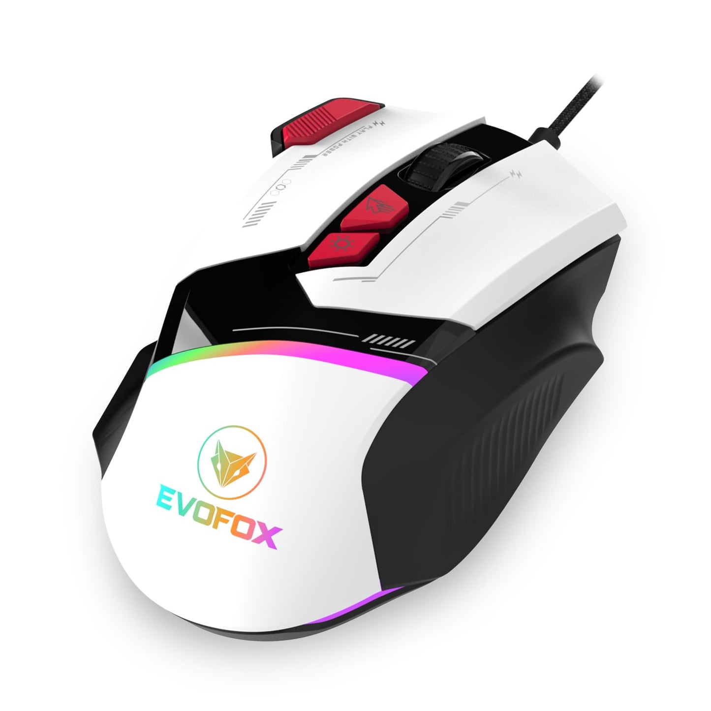 EvoFox Ultra Value Series Blaze Programmable Gaming Mouse |8 Fully Programmable Buttons| Ultra-responsive 7000fps | Gaming Grade Sensitive DPI Upto 12800 |RGB Lights with Music sync Mode | Windows Software