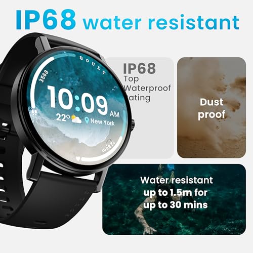 Boult Newly Launched Rover Pro Smart Watch 1.43'' AMOLED, Bluetooth Calling, IP68, Zinc Alloy Frame, 1000 Nits Brightness, AI Voice Assistant, SpO2 Monitoring, 120+ Sports Mode Smartwatch (Regal)