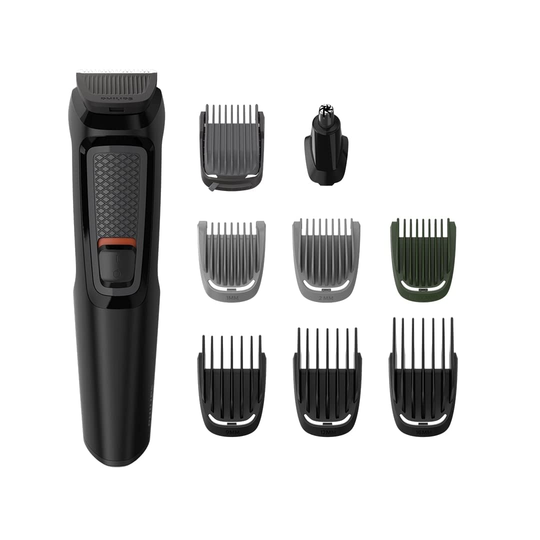 Philips India's No.1 Men's Trimmer | Self Sharpening Blades | Single Stroke Grooming I 9 in1 Face, Nose and Body I 3 year warranty | Powerful motor | No Oil Needed I 60 min runtime I MG3710/65