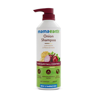 Mamaearth Onion Hair Fall Shampoo for Hair Growth & Hair Fall Control, with Onion Oil & Plant Keratin 250ml