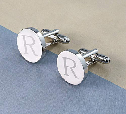 Yellow Chimes Exclusive Collection Alphabet Letters Stainless Steel Statement Cufflinks for Men