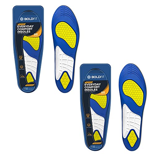 Boldfit Insole For Shoes Men Shoe Insoles For Men Sole For Shoe Shoe Sole For Men Insoles For Women Flat Foot Insoles For Men Shoes Sole For Men Gel Insoles For Men And Women Trim To Fit - Uk 8-11