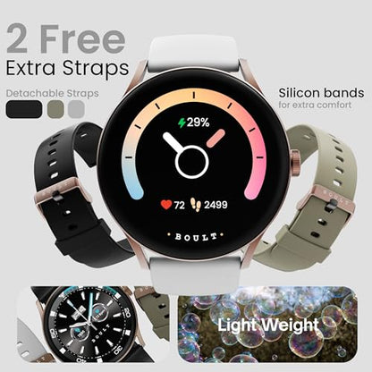 Boult Newly Launched Rover Pro Smart Watch 1.43'' AMOLED, Bluetooth Calling, IP68, Zinc Alloy Frame, 1000 Nits Brightness, AI Voice Assistant, SpO2 Monitoring, 120+ Sports Mode Smartwatch (Regal)