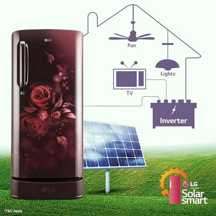 LG 185 L 5 Star Inverter Direct-Cool Single Door Refrigerator (GL-D201APZU, Shiny Steel, Base stand with drawer)