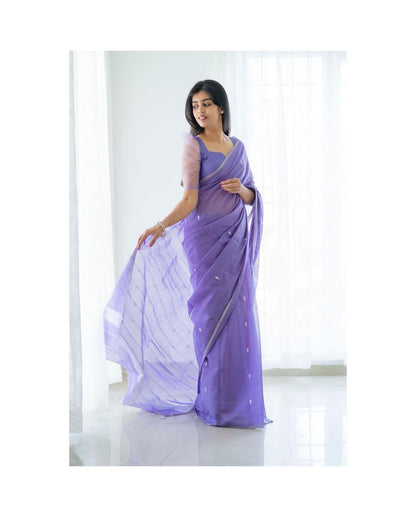 SGF11 Women's Kanjivaram Soft Cotton Linen Silk Saree With Blouse Piece