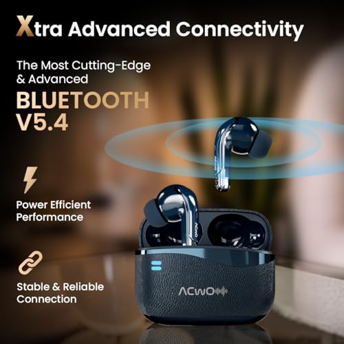 ACwO DwOTS X Gaming in Ear Earbuds - ANC, Near Zero Latency 2.4GHz with C Type Dongle, 50 Hrs Playtime, Quad Mic ENC, IPX5, HYPERBOOST Fast Charge, Bluetooth 5.4, 32DB ANC(French Blue)