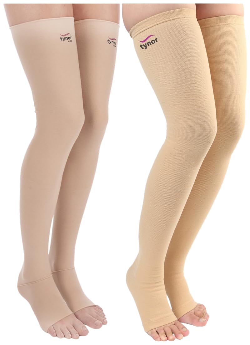 Tynor Medical Compression Stocking Thigh High Class 2 (Pair), Beige, XXL, Pack of 2