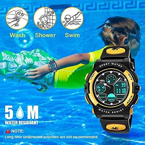 V2A Watch for Boys Age 7 and Above Analogue-Digital Shock Resistant Alarm Calender Water Proof Sports Watch for Boys Age 7 to 16 Years